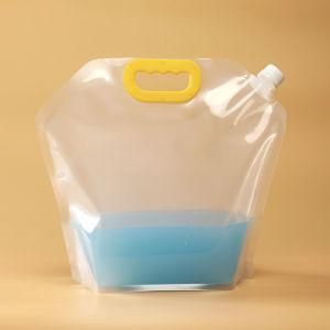 Unique Design Outdoor Transparent 5L Spout Pouch Plastic Drinking Water Bag/Reusable Beer Packaging Spout Pouch with Handle