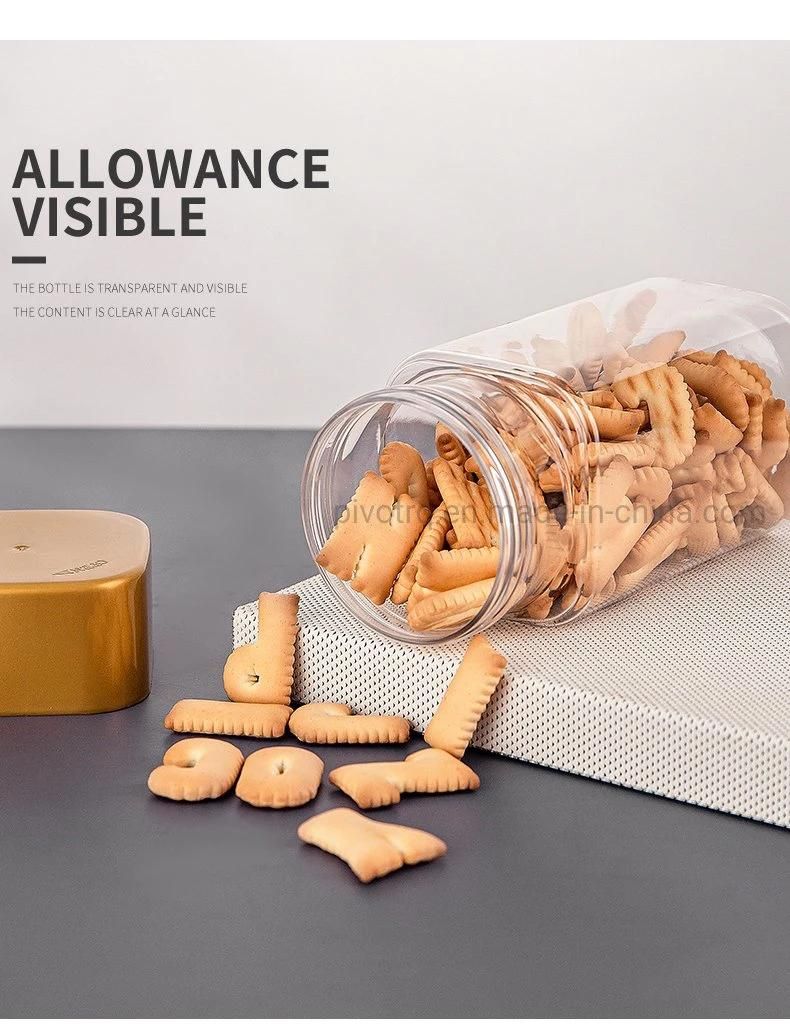 705ml Square Pet Plastic Food Bottles with Caps for Nuts Foods Snacks Candy Packing