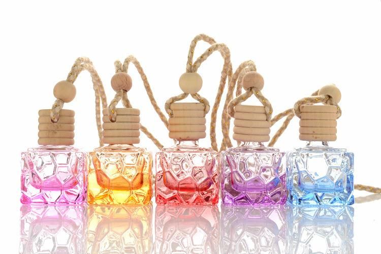 7ml Car Hanging Glass Diffuser Air Freshener Refillable Purifier Bottles Rearview Mirror Ornament