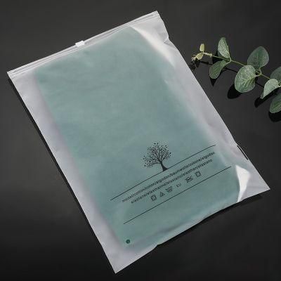 Translucent CPE Clear Plastic Bags Custom Logo Frosted Poly Zipper Bags for Clothes Shoes Packaging