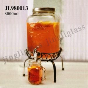 8000ml Big Mason Jar with Dispenser Tap and Metal Cap