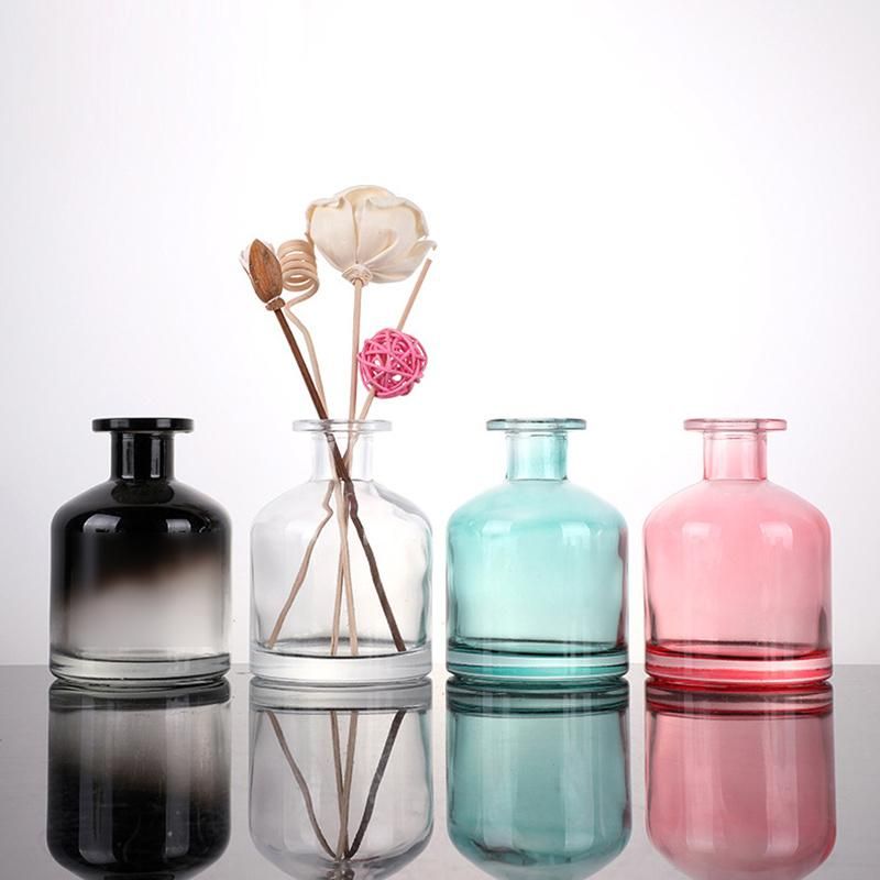 Custom 100ml 200ml Unique Black Transparent Colorful Refillable Glass Diffuser Bottle for Diffuser