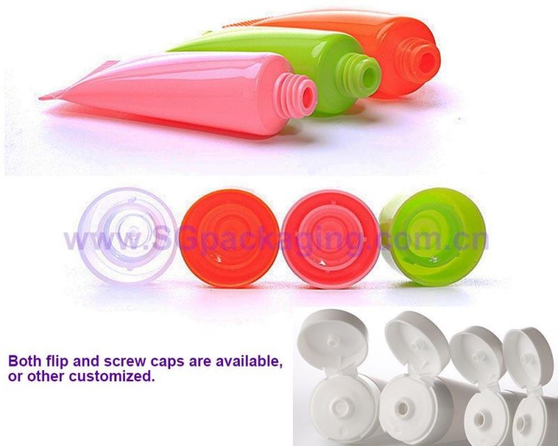 Custom Cosmetic Face Cleanser Soft Tube with Flip Top Cap or Screw Cap