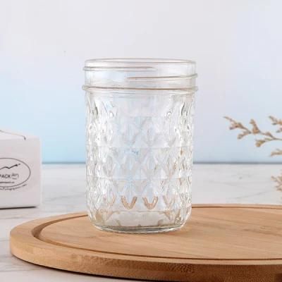 Diamond Shape Packing Mason Jar with Metal Cap