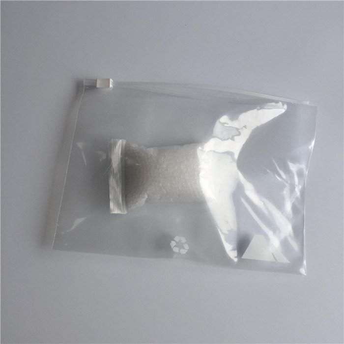 Hot Sale Transparent White Printing Edible Reusable Zip Lock Slider Bag with White Sliding Block