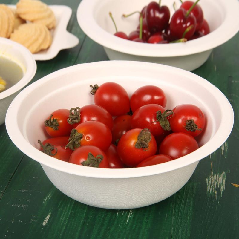 100% Compostable White Bagasse Bowl