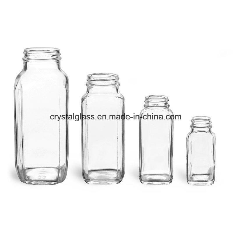 500ml French Square Milk Glass Bottle with Plastic Safety Cap