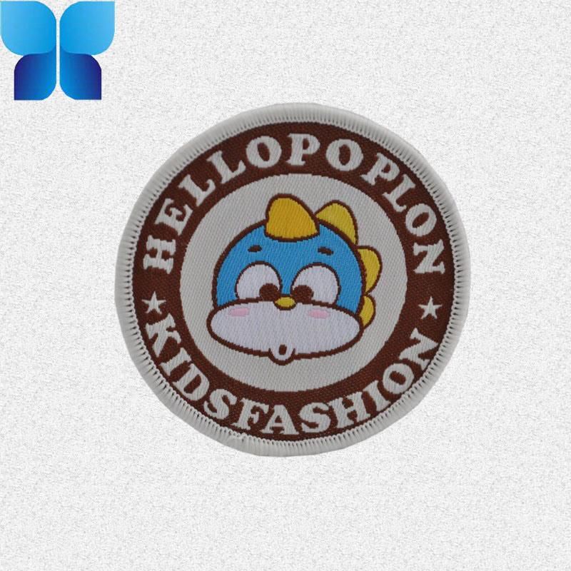 High Quality Round Woven Label with Cartoon Design