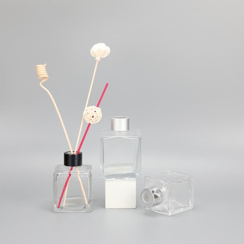 50ml 100ml 150ml 200ml Square Fragrance Bottle Transparent Diffuser Glass Bottle