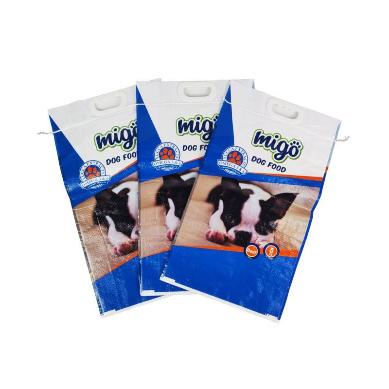 20kg Dog Food Packaging Bag PP Woven with Plastic Handle for Sale