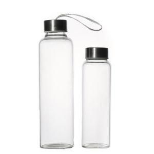 Glass Bottle Manufacturers High Borosilicate Flint Round Portable Glass Water Bottle