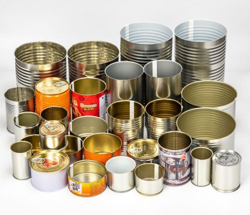 Empty Round Tin Food Cans for Meat Coconut Rice Porridge Packing