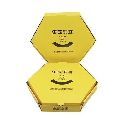 Take Away Customized Hexagonal Printing Pizza Paper Box with Folding