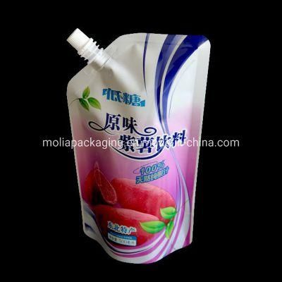 Custom Food Grade Reusable Juice Drink Food Packaging Bag/ Liquid Stand up Spout Pouch