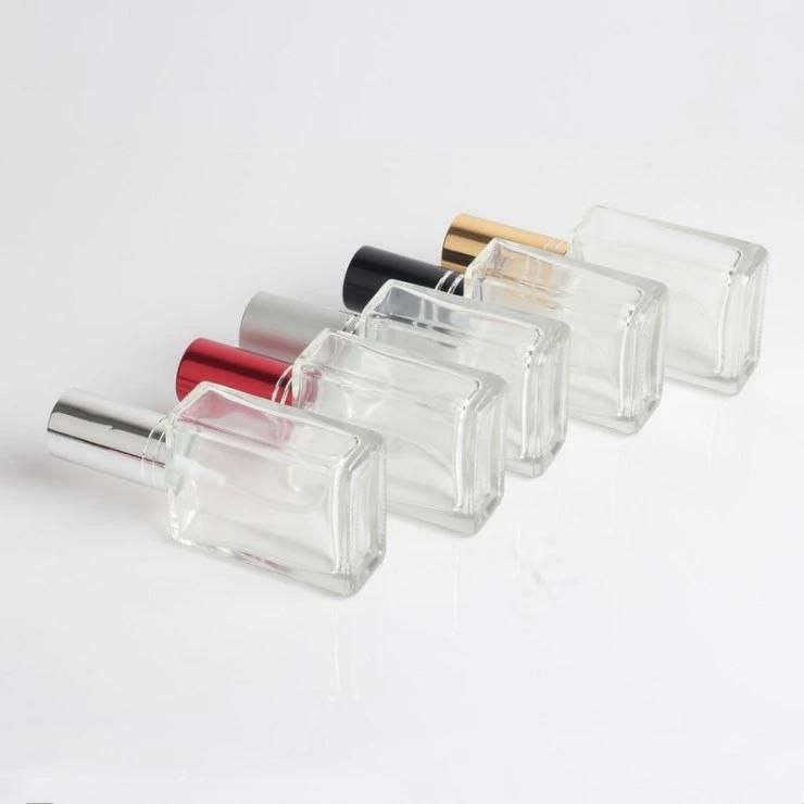 Hot Sale Fashion 15ml Portable Transparent Perfume Bottle with Aluminum Atomizer Empty Cosmetic Container for Travel