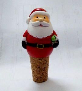 Polyresin Santa Bottle Stopper for Christmas Decoration