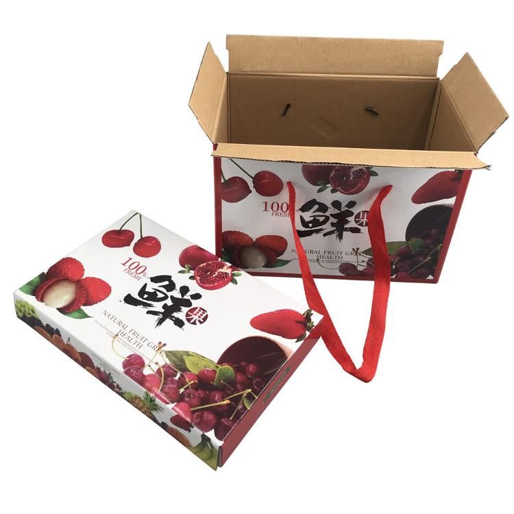 Custom Banana Apple Cherry Packaging Carton Corrugated Box with Lid