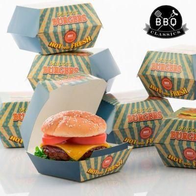 OEM Biodegradable Recyclable Eco Friendly Custom Logo Print Cardboard Kraft Burger Box 2022 New Hot