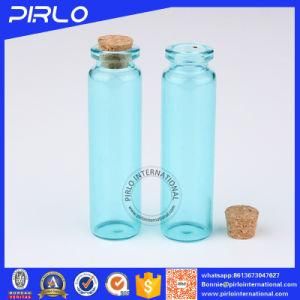 (5ml 10ml 20ml) Light Blue Color Glass Cork Bottle Sample Bottle with Wooden Cork