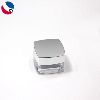 1oz 50g Engraving Popular Glass Cosmetic Jar with Jar Silver Color Lid Cover Cap for Cream
