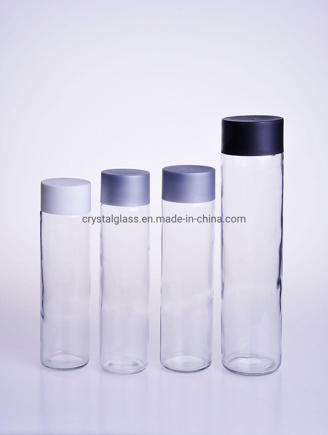Cylindrical Style Glass Sports Cold Brew Beverage Drinking Bottle with Narrow Mouth and Lids 300-800ml