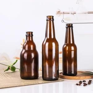Empty Amber Clear 330ml Glass Beer Bottle Beverage Juice Bottle with Crown Cap
