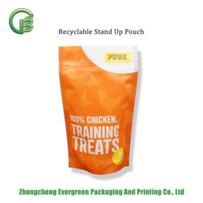 Easy Opening Zipper Top Moisture Proof Flexible Packaging Dog Snack Stand up Pet Food Recyclable Packaging Bag