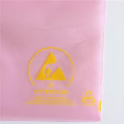 High Quality Dustproof Reclosable Industriales PE Plastic Pink Anti Static Bags Zipper Custom Zip Lock Bag