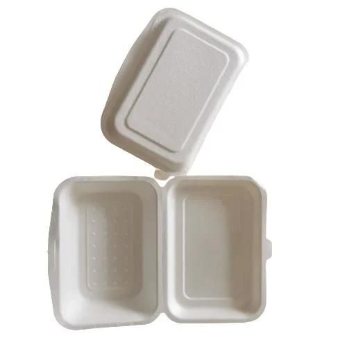 Custom Logo Greaseproof Foldable Sugarcane Bagasse Pulp Packaging Box Wholesale