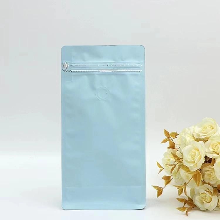 Flat Bottom Stand up Pouch Aluminum Foil Zip Lock Coffee Bag/ Matt Laminated Upright Food Plastic Bag