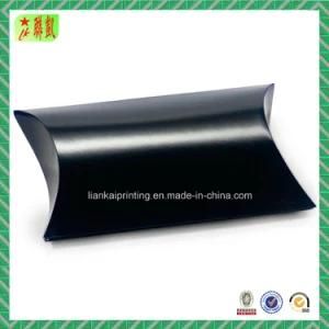 Glossy Black Laminated Paper Pillow Box for Gift Packaging