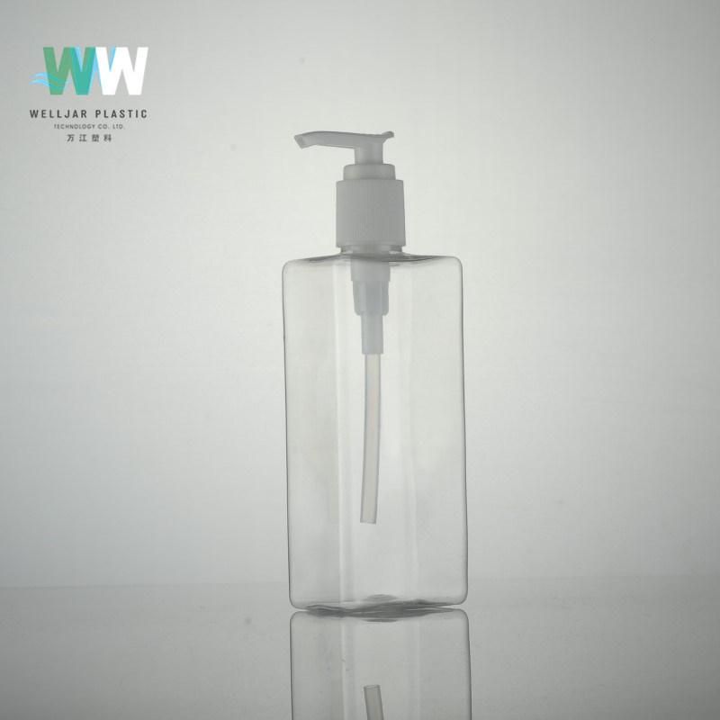 300ml Plastic Pet Square Cosmetic Bottlew with Lotion Pump