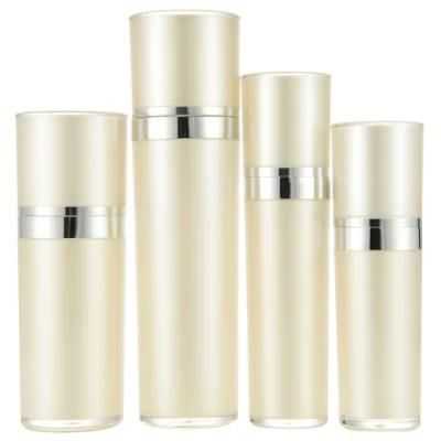 Lotion Bottle Silver Airless Pump Plastic Cosmetic Airless Pump Bottle for Packaging