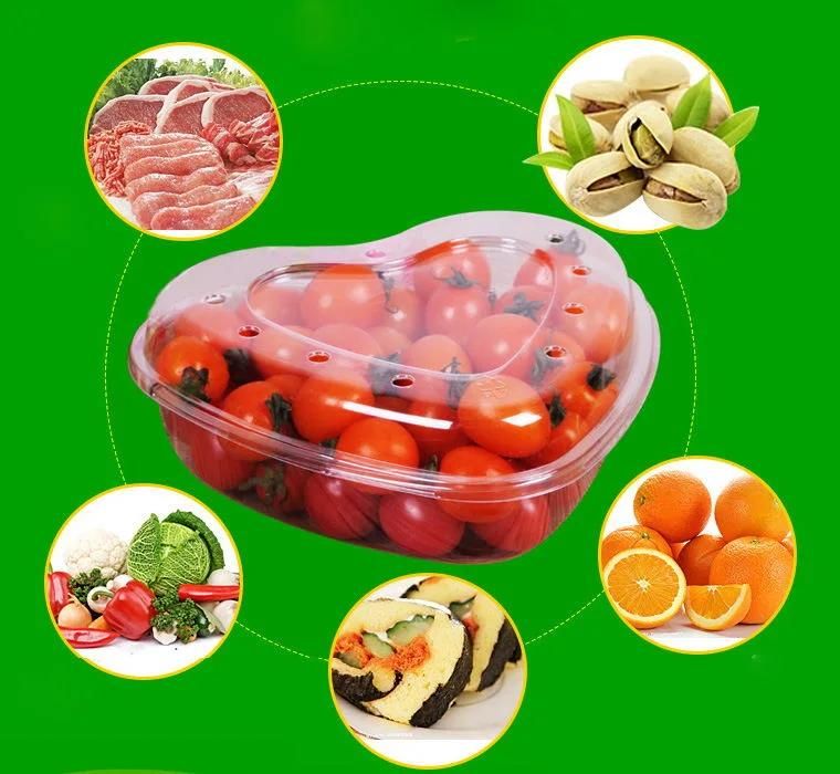 Transparent disposable plastic fruit packaging tray