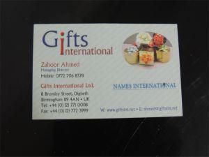 Cardboard Paper Cards Business Paper Labels with Glossy Lamination