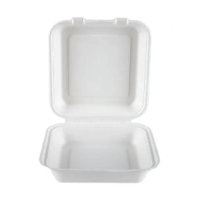 Disposable Bagasse Biodegradable Sugarcane Clamshell Box Food Packaging