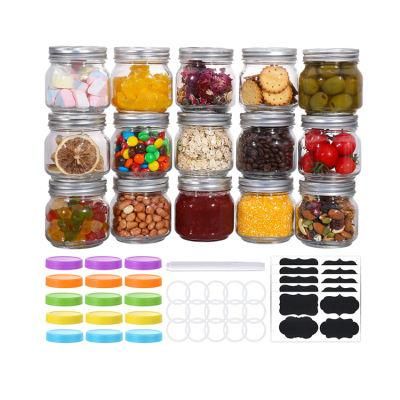 Empty Wide Mouth Food Storage Canning Glass Mason Jars with Metal Lid