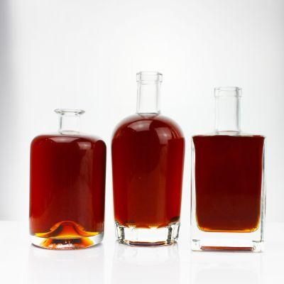 Classic Glass Bottle for Liquor Spirits Luxury Design Round Bottles 750 Ml Glass