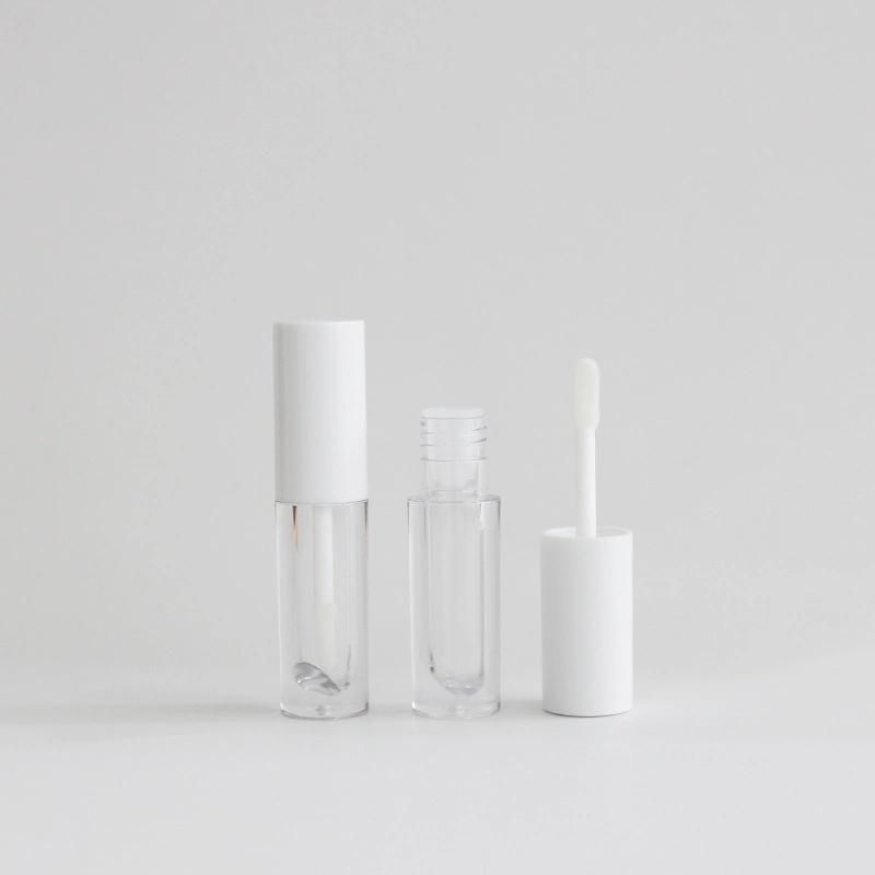 White Plastic Lipgloss Tube Round Lip Container with Wand