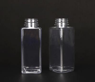 Hot Asale Ready-Made/ Customized 350ml Plastic Pet Square Beverage Bottle Plastic Juice Bottle Food Packaging Bottle