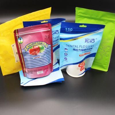 Top Zip Plastic Pouch Doypack Bag Food Packaging/3 Side Seal Zipper Bag/Stand up Pouch Ziplock Bag for Salt, Seed, Powder, Nuts