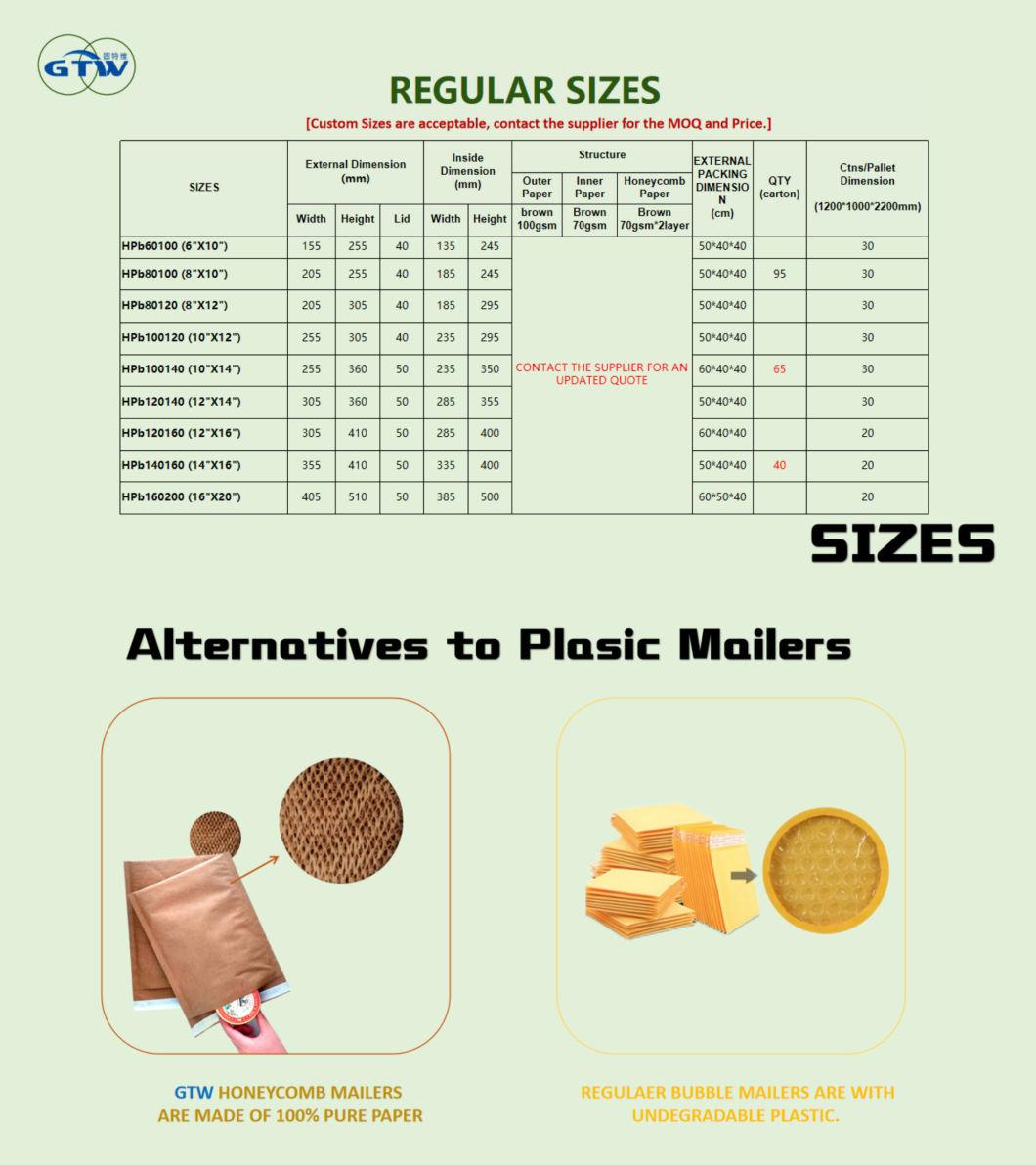 Factory Direct Supply Tamper-Evident Tight Seal Kraft Paper Bubble Mailer for Logistics Packaging