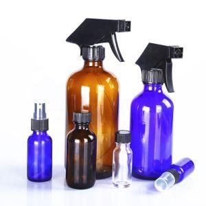 Amber Clear Blue Empty 500ml 16oz 1000ml 32oz Essential Oil Lotion/Soap Dispenser Boston Sprayer Glass Bottle with Trigger Spray Cap