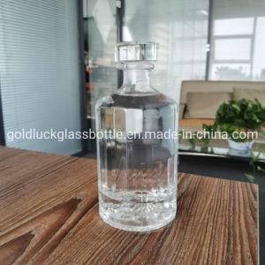 Beautiful 500ml Mountain Glass Bottle for Liquor Wine Spirit with Crystal Glass Cap