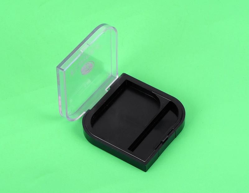 Manufacturer Price Elegant Unique Shape 2 Hole Black Eye Shadow Case Compact Powder Case Foundation Case