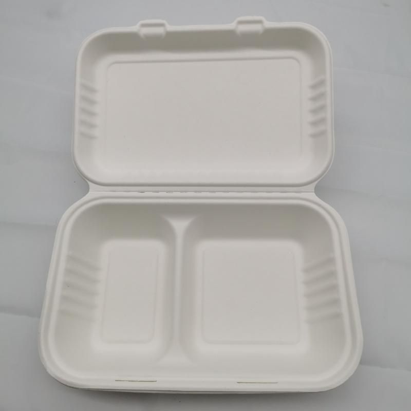 Take Away 2 Compartment Food Packaging Bagasse