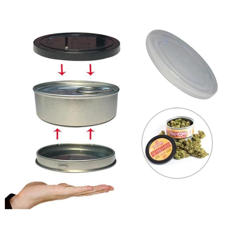 3.5g Tin Can with Plastic Clear or Black Lids for Tea Herb