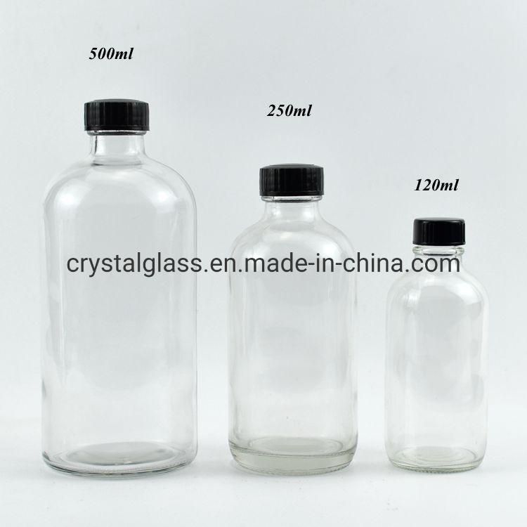 16oz 500ml Beverage Glass Boston Bottle with Screw Cap