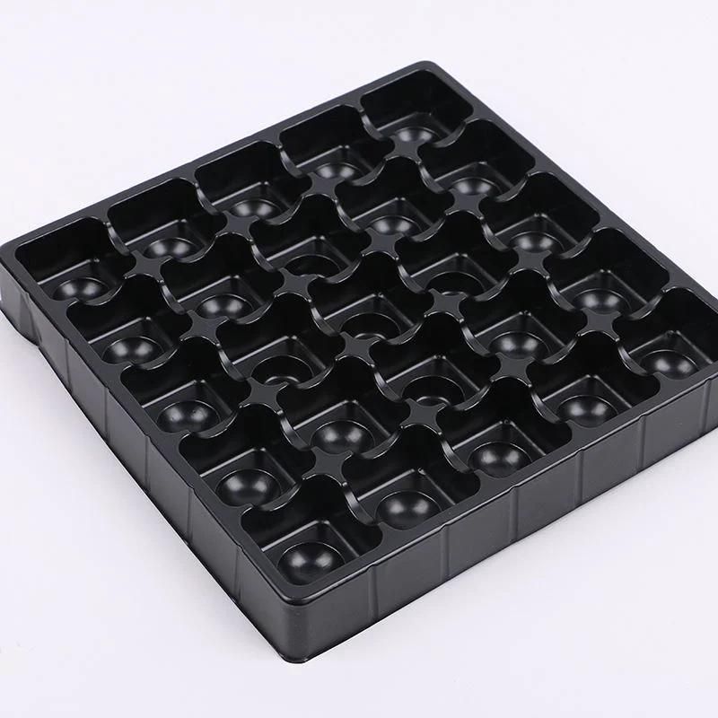 Custom wholesale vacuum forming chocolate Packaging Black Blister Plastic Inner cake Tray