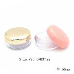 2 Layer Custom Round Empty Blush Compact Powder Case Gold